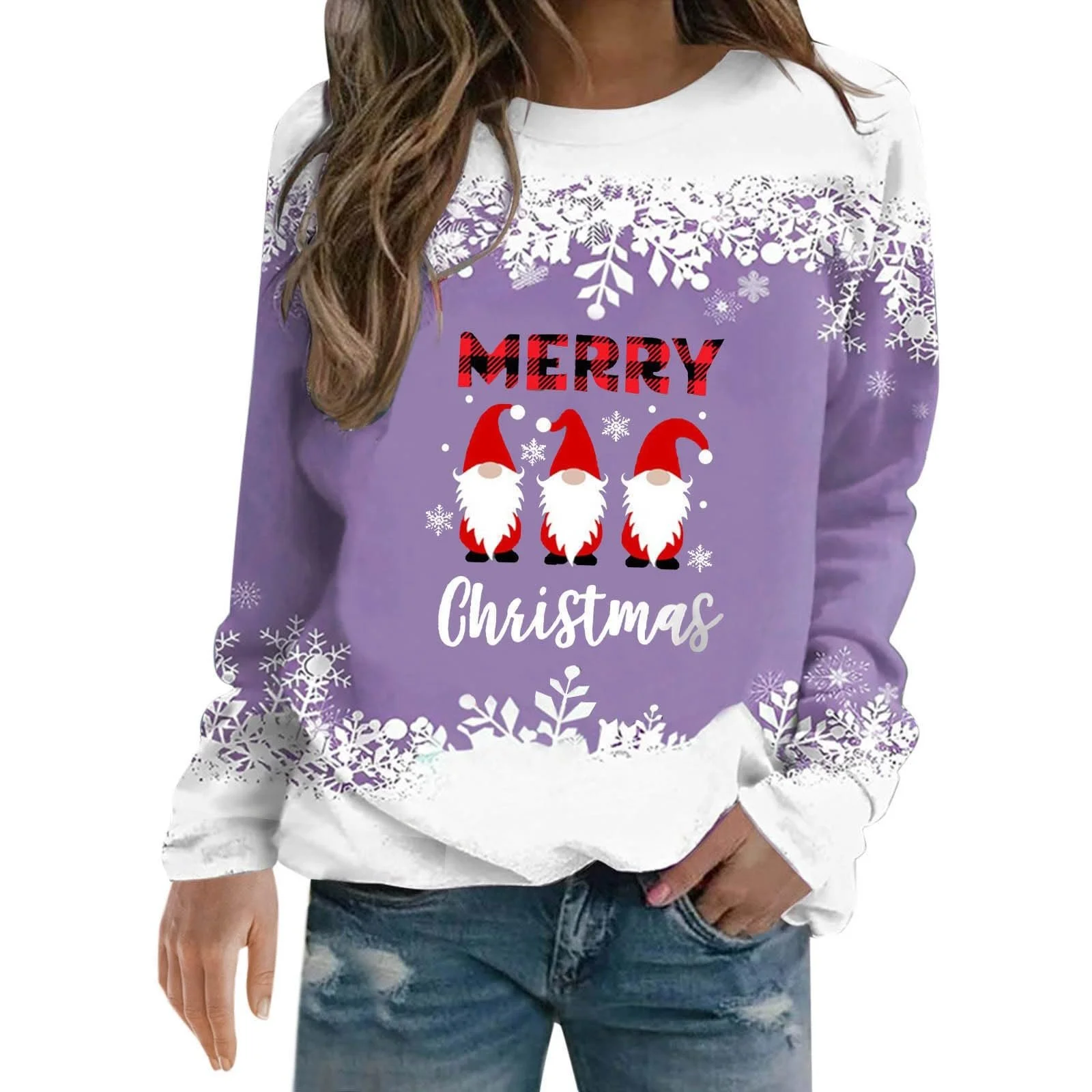 Женский свитшот Generisch Элегантный Длинный Повседневный Пуловер Осенний Базовый Туник Без капюшона Классический, фото №1