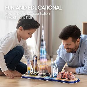 Пазл 3D CubicFun City Line Дубай з LED-підсвічуванням, L523H synthetic.ua - Фото 1
