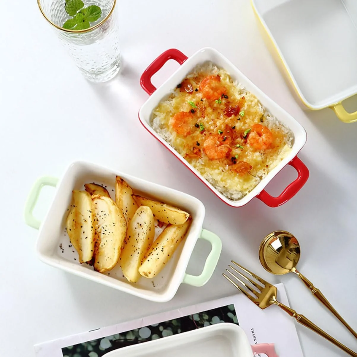 Форма для запекания Круглая термостойкая с двумя ручками, фото №4