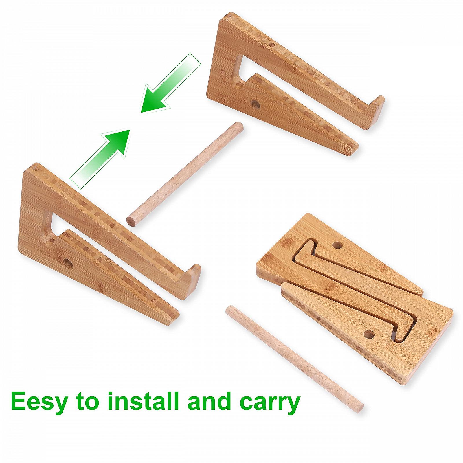 Деревянная вертикальная подставка для ноутбука, бамбуковая подставка для ноутбука совместима с MacBook Air Pro/Dell XPS/Surface Pro/HP/Pixelbook/Lenovo, для ноутбуков 13-15.6 дюймов, фото №6