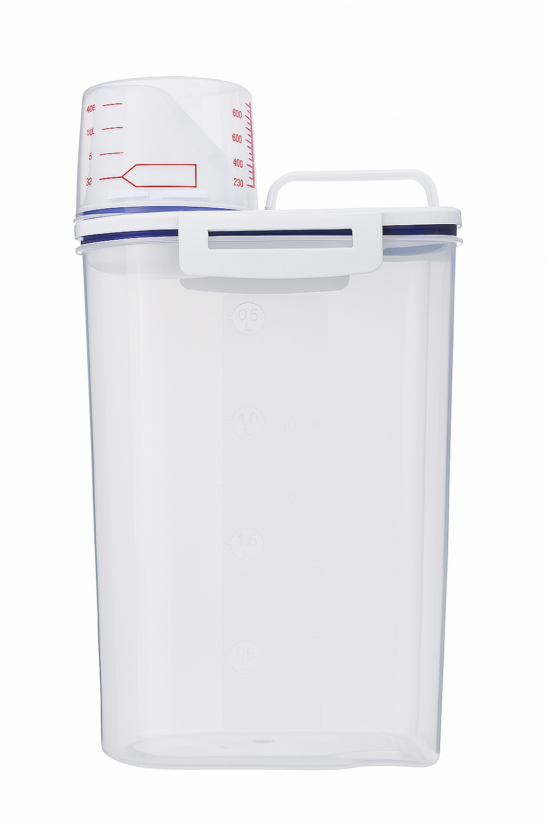 Дозатор-контейнер для сухого корма и круп 2 л Прозрачный, фото №1