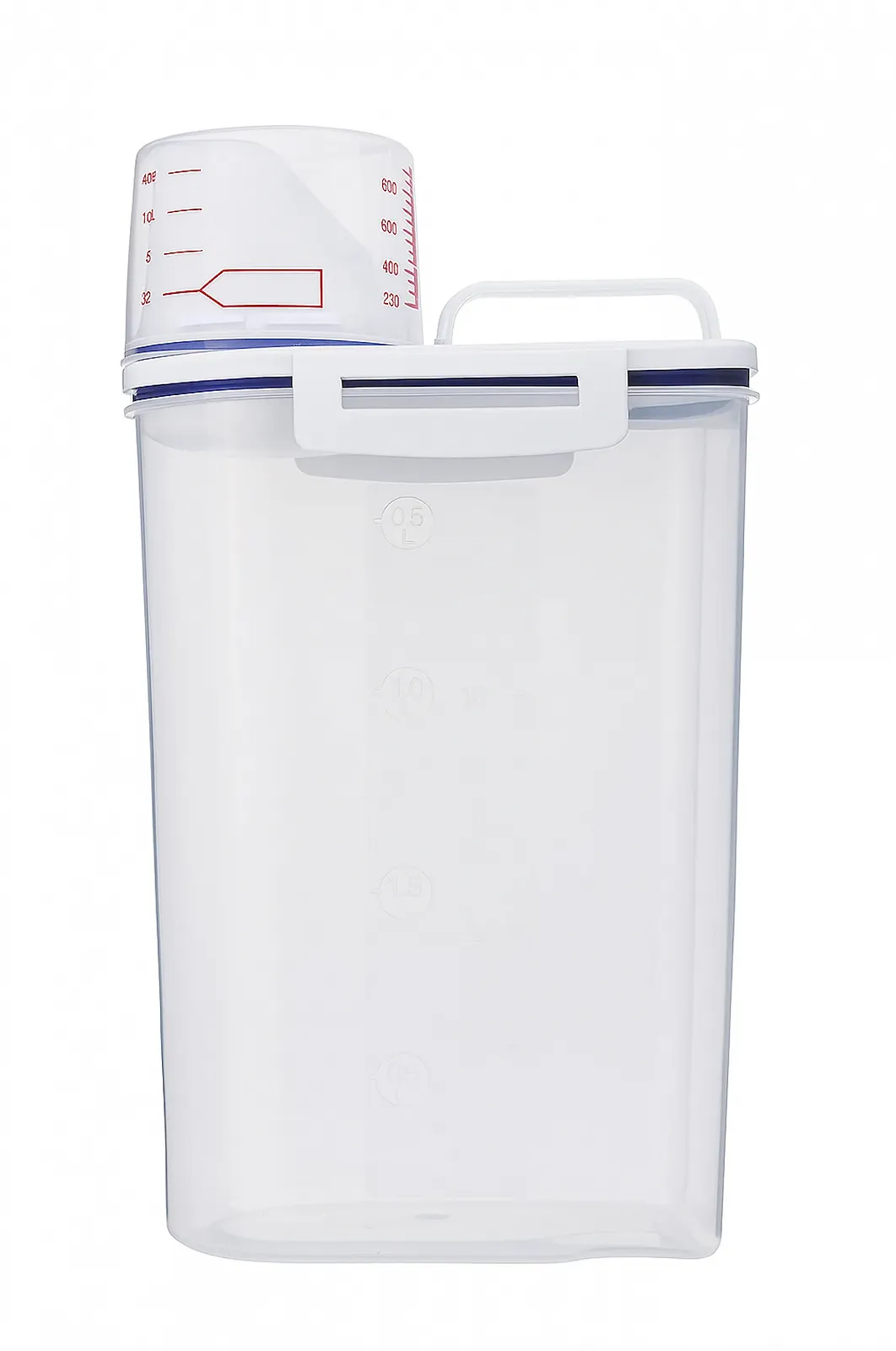 Дозатор-контейнер для сухого корму та круп 2 л Прозорий, фото №1