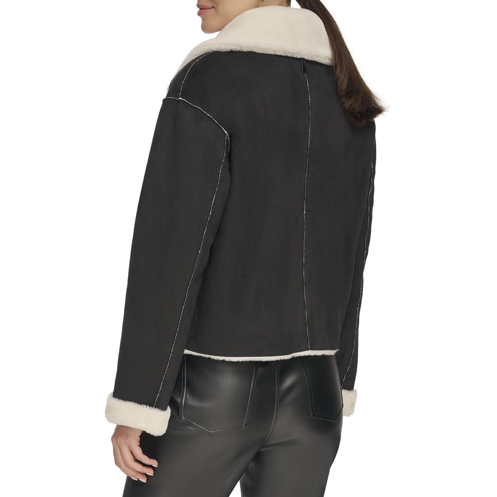 Жіноча коротка дублянка DKNY на блискавці спереду, фото №4 Жіноча коротка дублянка DKNY на блискавці спереду, фото №4