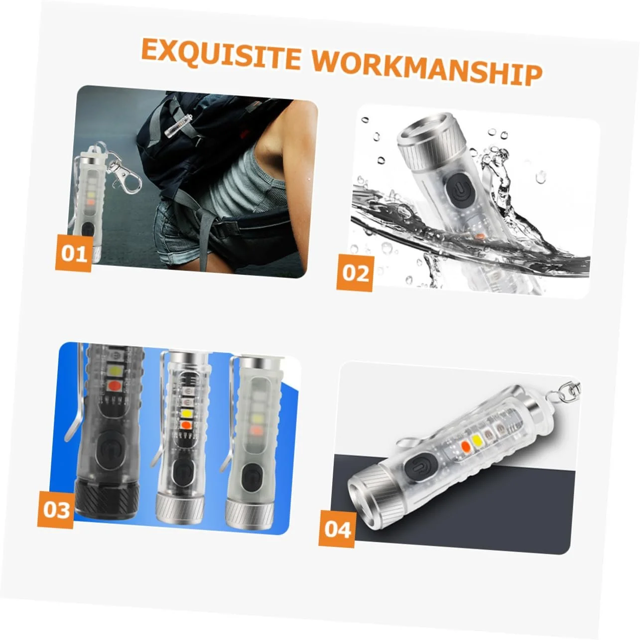 Міні Ліхтарик Брелок Toyvian з Регульованим LED Світлом та Режимами Освітлення для Кемпінгу, Активного Відпочинку та Надзвичайних Ситуацій, фото №3