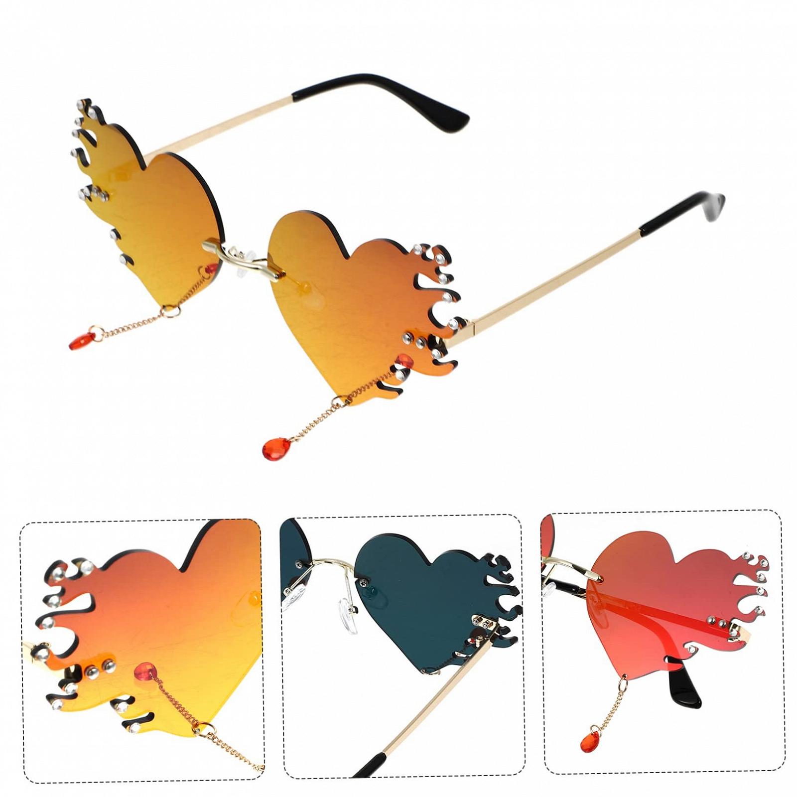 Сонцезахисні окуляри Herz PACKOVE 4, полум'я, без оправи, серце, металеві, фото №8