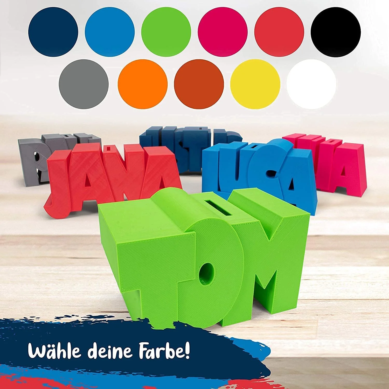 Копилка Именная Персонализированная Индивидуальный выбор имени 10 цветов, фото №2