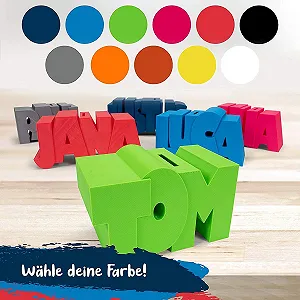 Копилка Именная Персонализированная Индивидуальный выбор имени 10 цветов synthetic.ua - Фото 1