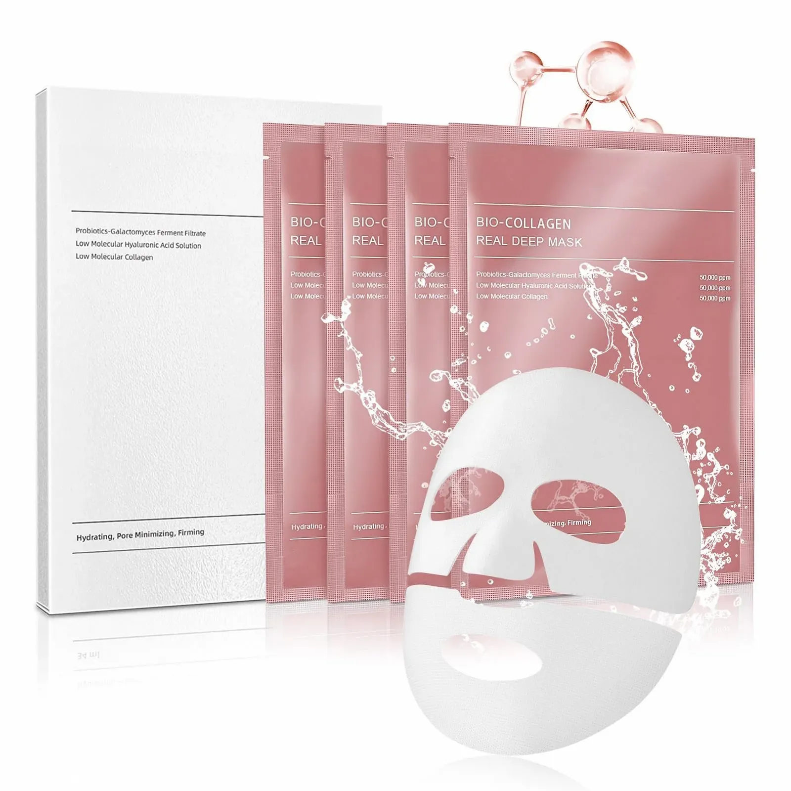 Маска Allony Deep Collagen, органічна маска для підвищення рівня колагену, нічна, 4 штуки, фото №1