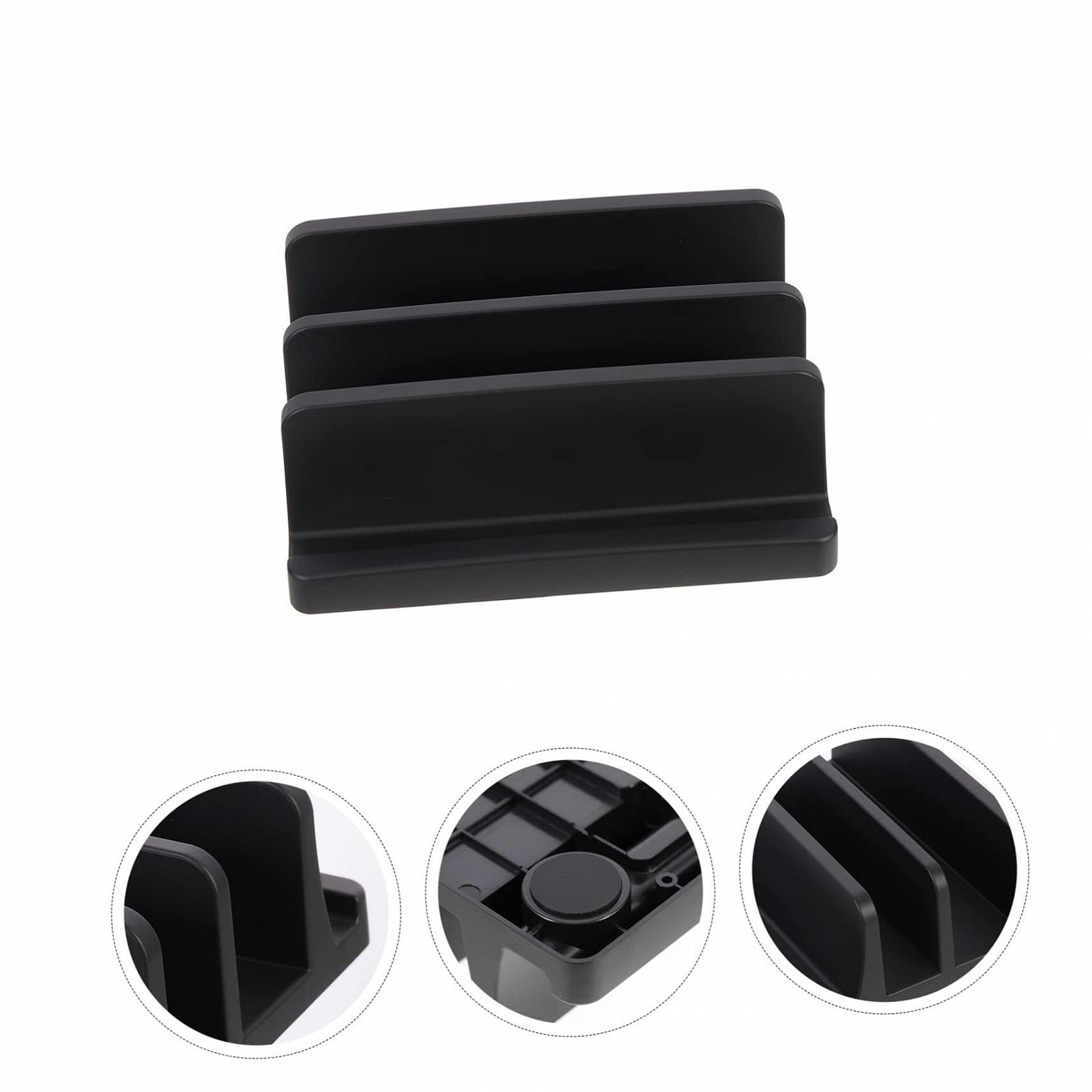 Держатель для ноутбука OSALADI Пластиковая Вертикальная Подставка для ноутбука с Двойным Слотом Прочный Настольный Органайзер для Ноутбука и Планшета Нескользящий и Устойчивый к царапинам для Офиса и Дома, фото №5