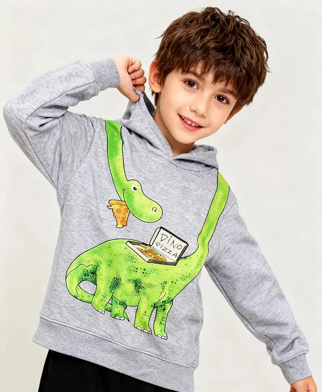 Худі Pilipulu для хлопчиків Бавовняна Кофта з капюшоном Динозавр, фото №3 Худі Pilipulu для хлопчиків Бавовняна Кофта з капюшоном Динозавр, фото №3