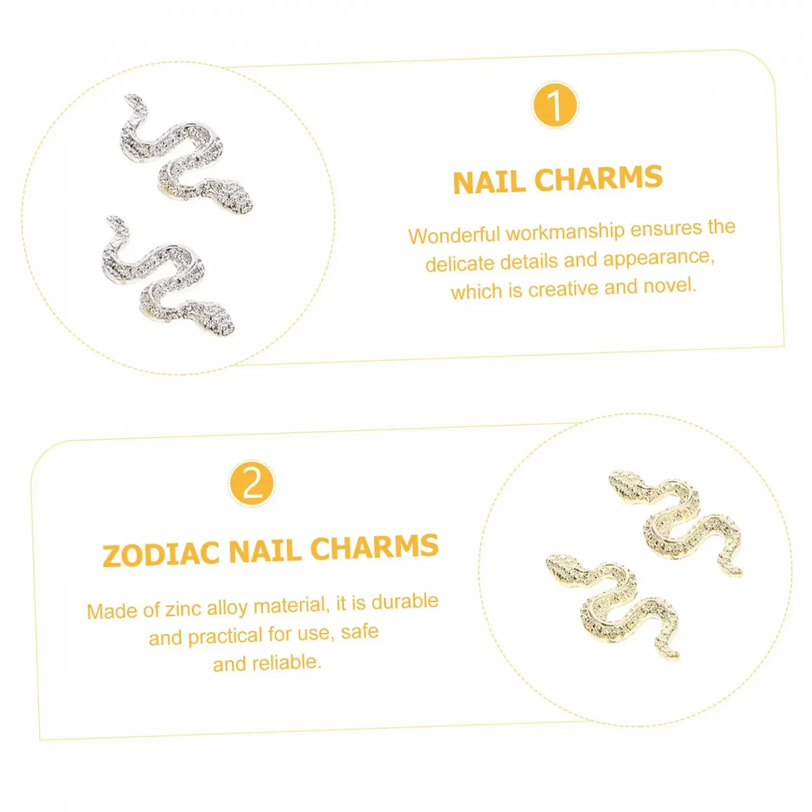 Змії з цинкового сплаву 3D Beaupretty, 40 шт, фото №8