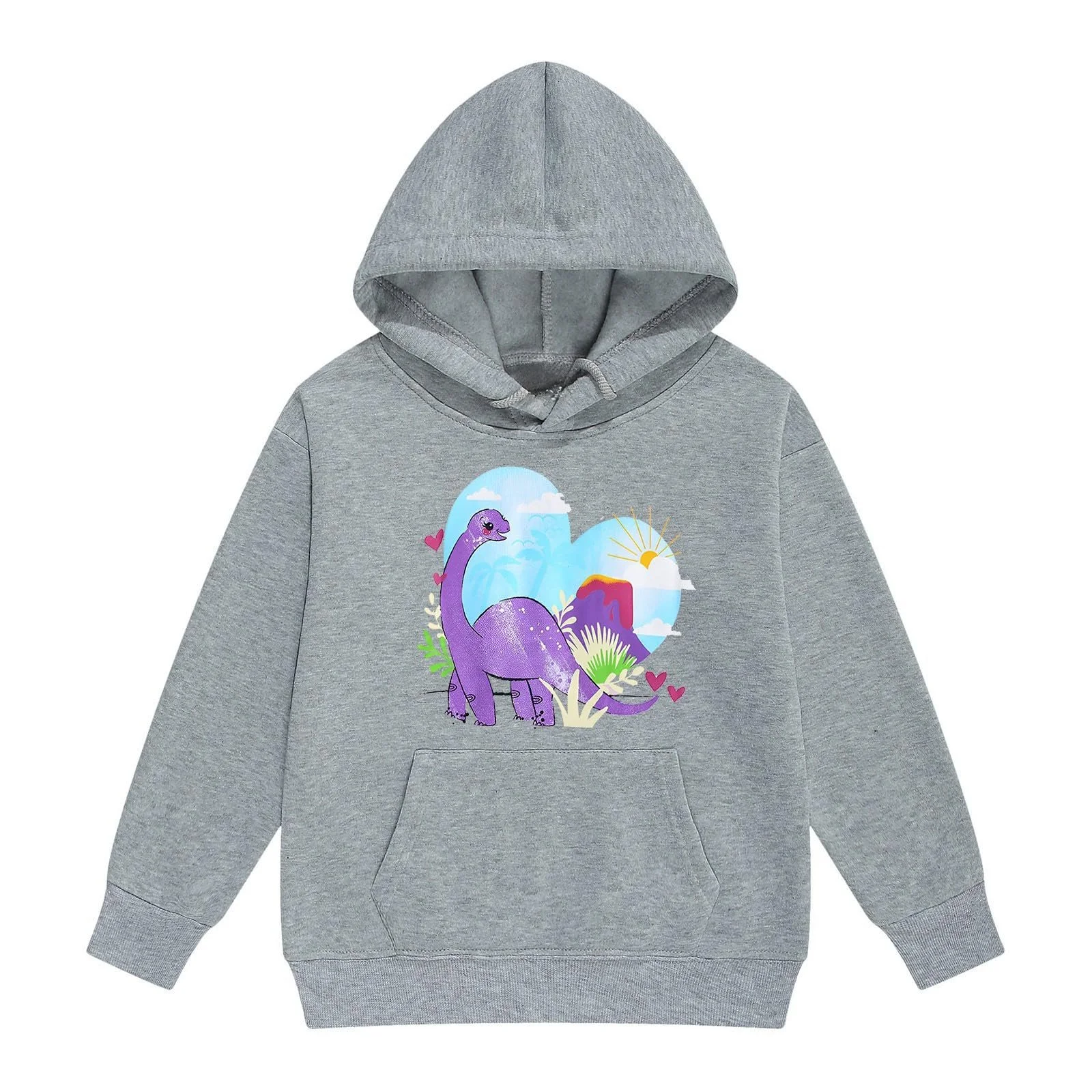 Худи для девочки с принтом динозавра, теплая флисовая кофта для игр, фото №1