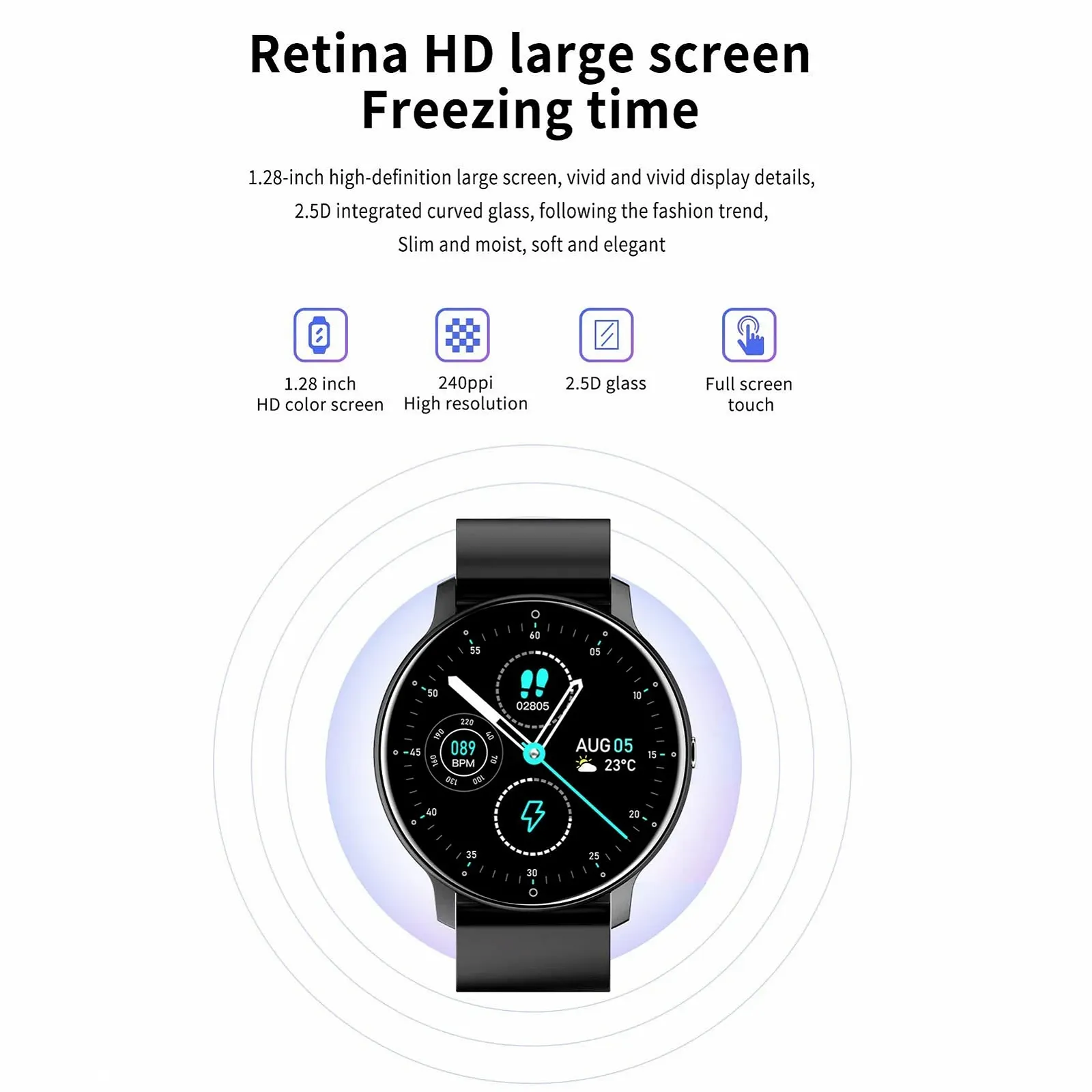 Смартгодинник findtime для жінок, 1.28 дюйма, Bluetooth 5.0, Рожевий, Ремінець, фото №5