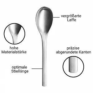 Ложка для пластівців Puresigns Набір з 2 шт., нержавіюча сталь 18/10, матове покриття, 166 мм synthetic.ua - Фото 1