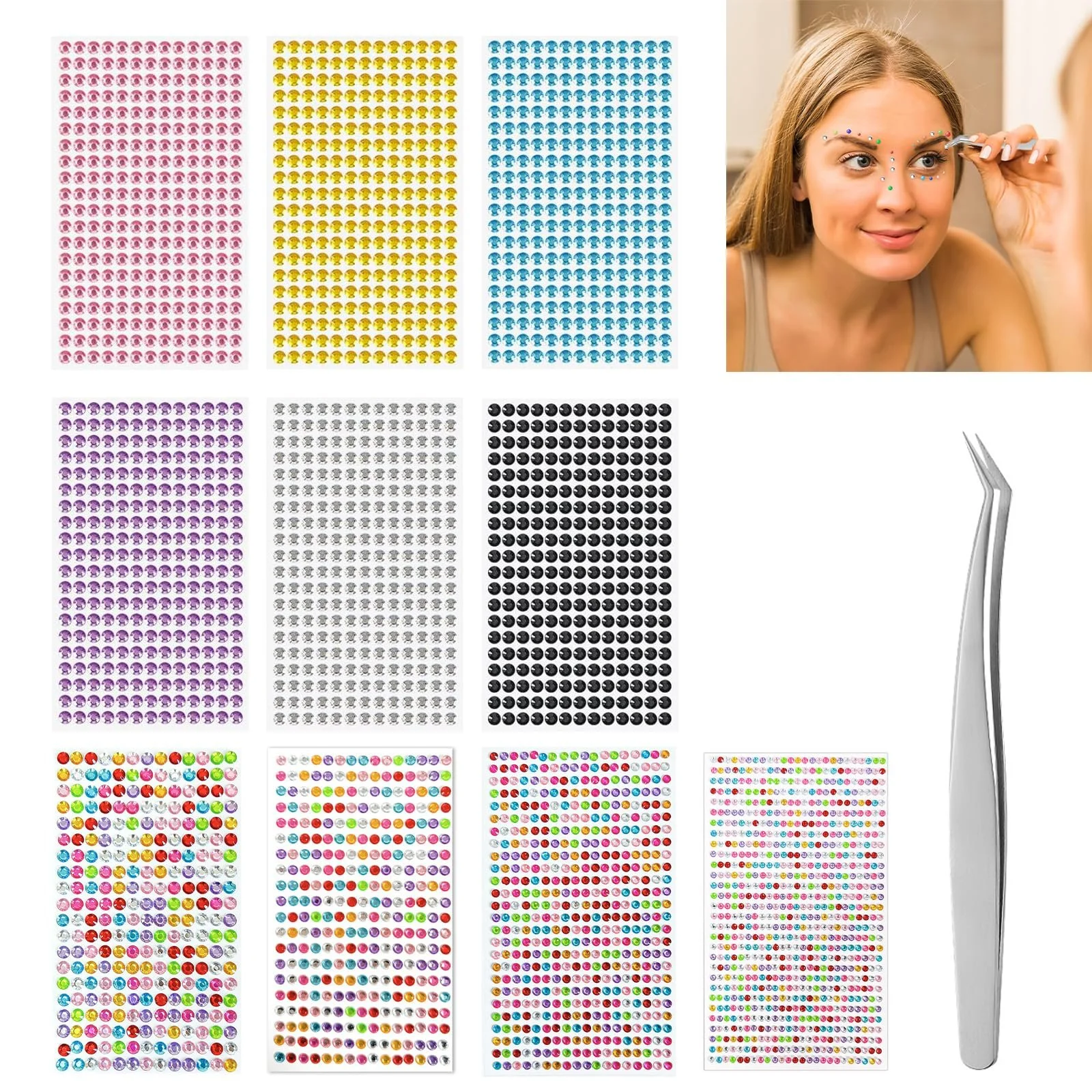 Стрази Самоклеючі Різні Розміри 3-4-5-6 мм, фото №1