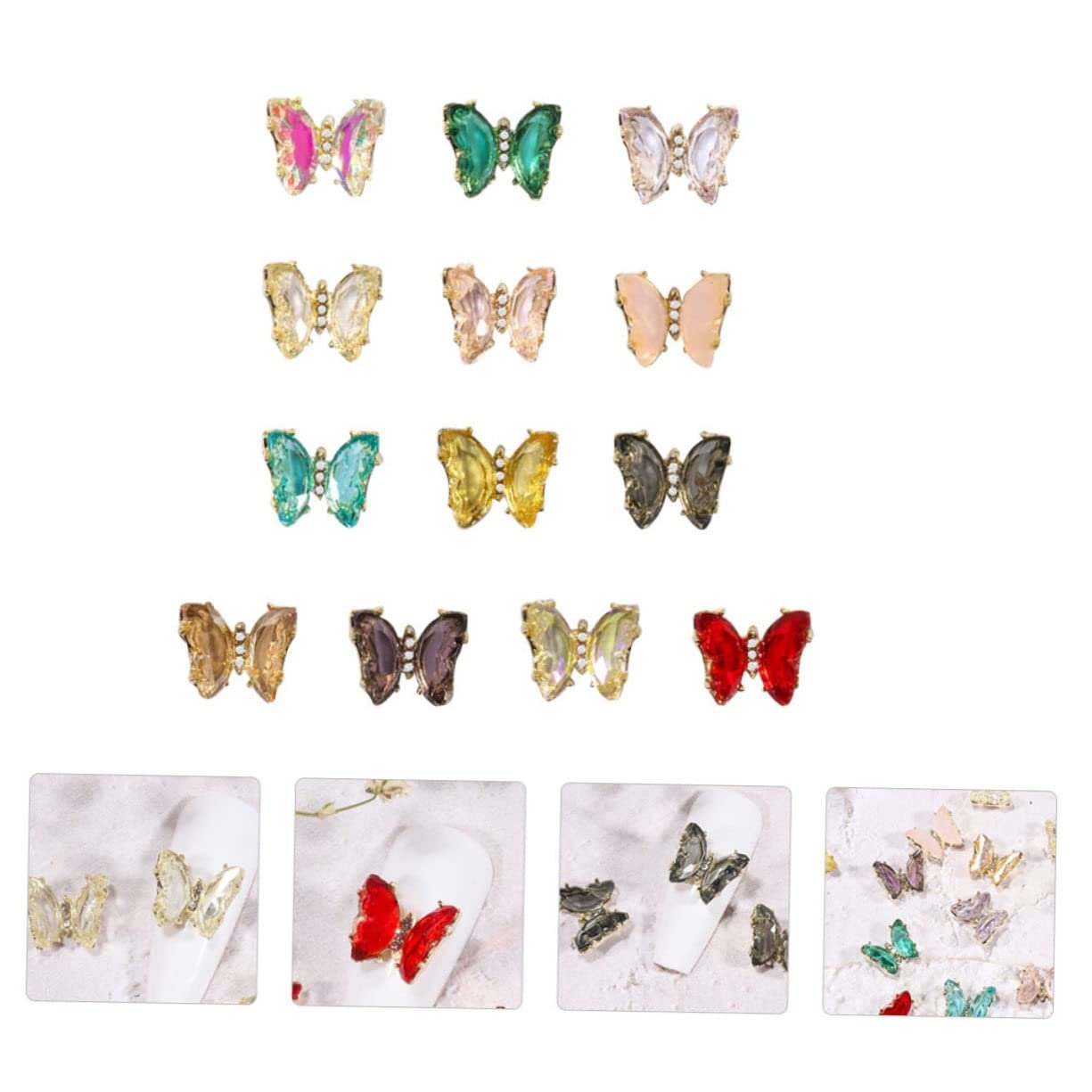 Украшения для ногтей Бабочки 13 шт., фото №2