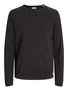 Вязаный пуловер JACK & JONES JJEHILL мужской, с круглым вырезом, базовая модель, с длинными рукавами, хлопковая рубашка - Фото 1