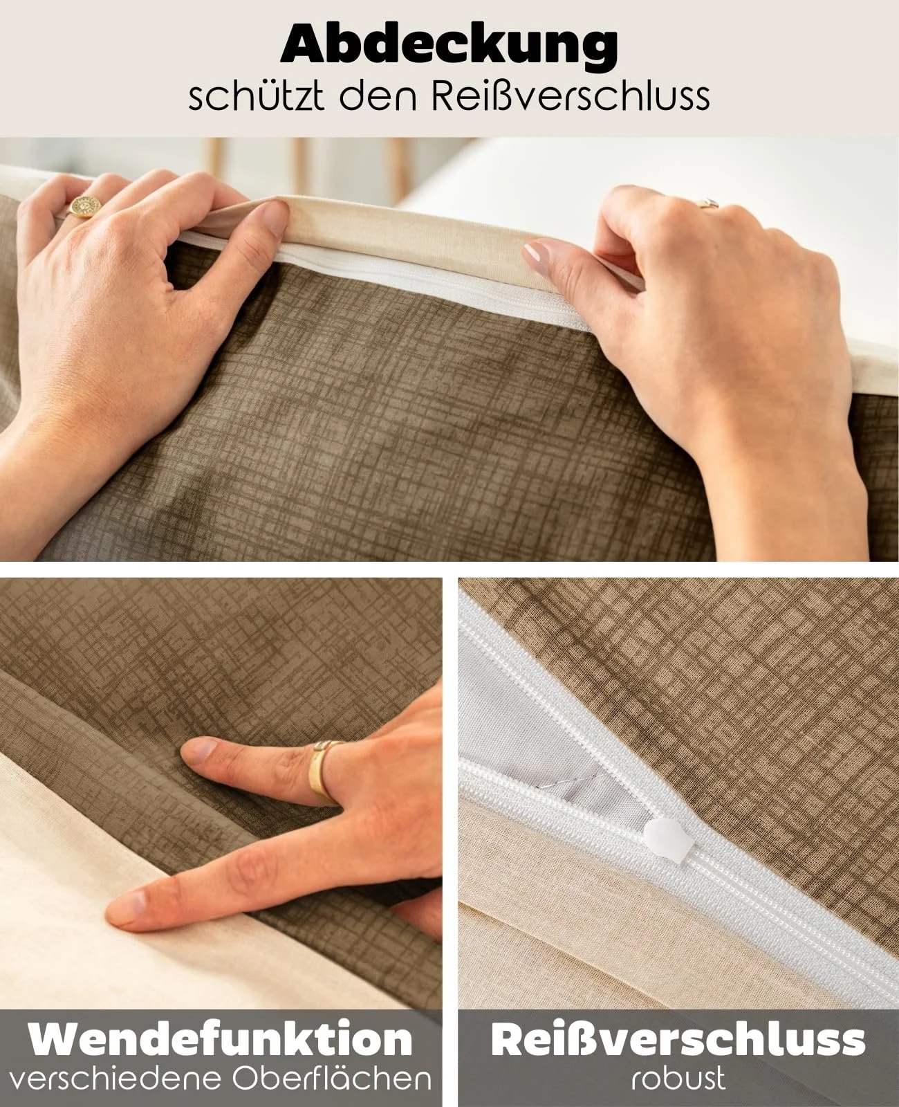 Постільна білизна lionto dibea Renforcé двостороння 135 x 200 см 100% бавовна 2 предмети Oeko-Tex, фото №3