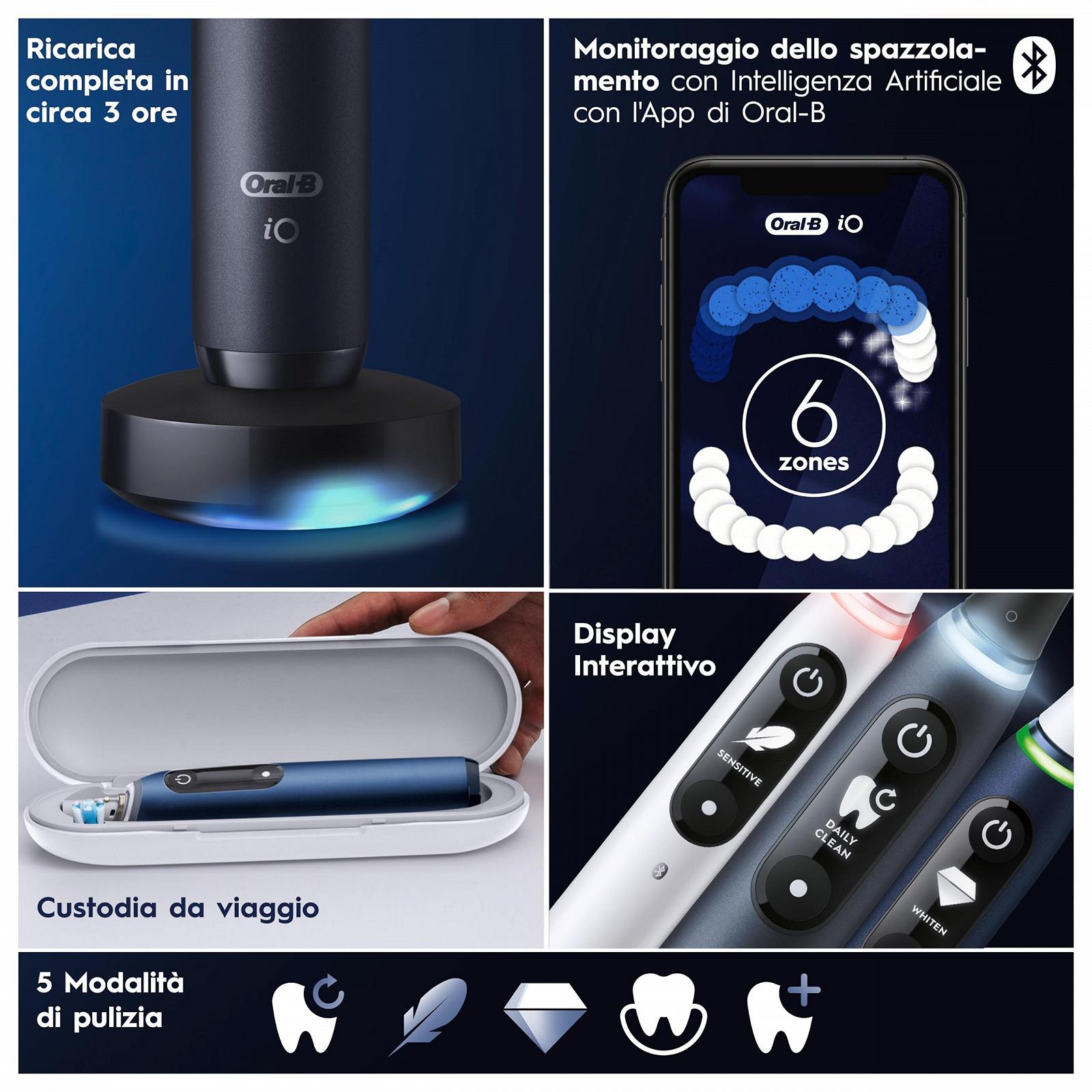 Електрична зубна щітка Oral-B iO 7 Duo 5 режимів 2 ручки Black and White, фото №6