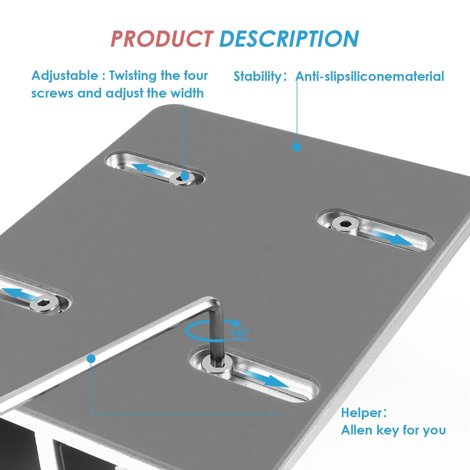 Вертикальна підставка для ноутбука з алюмінієвого сплаву, з подвійними слотами, регульована по висоті, нековзна, фото №4