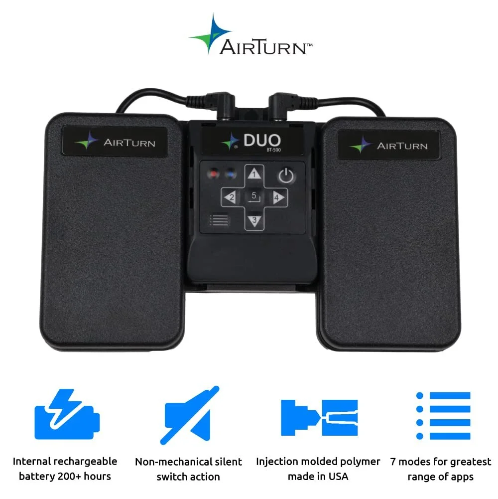 Бесшумная Bluetooth-педаль AirTurn BT-500 Черный, фото №3