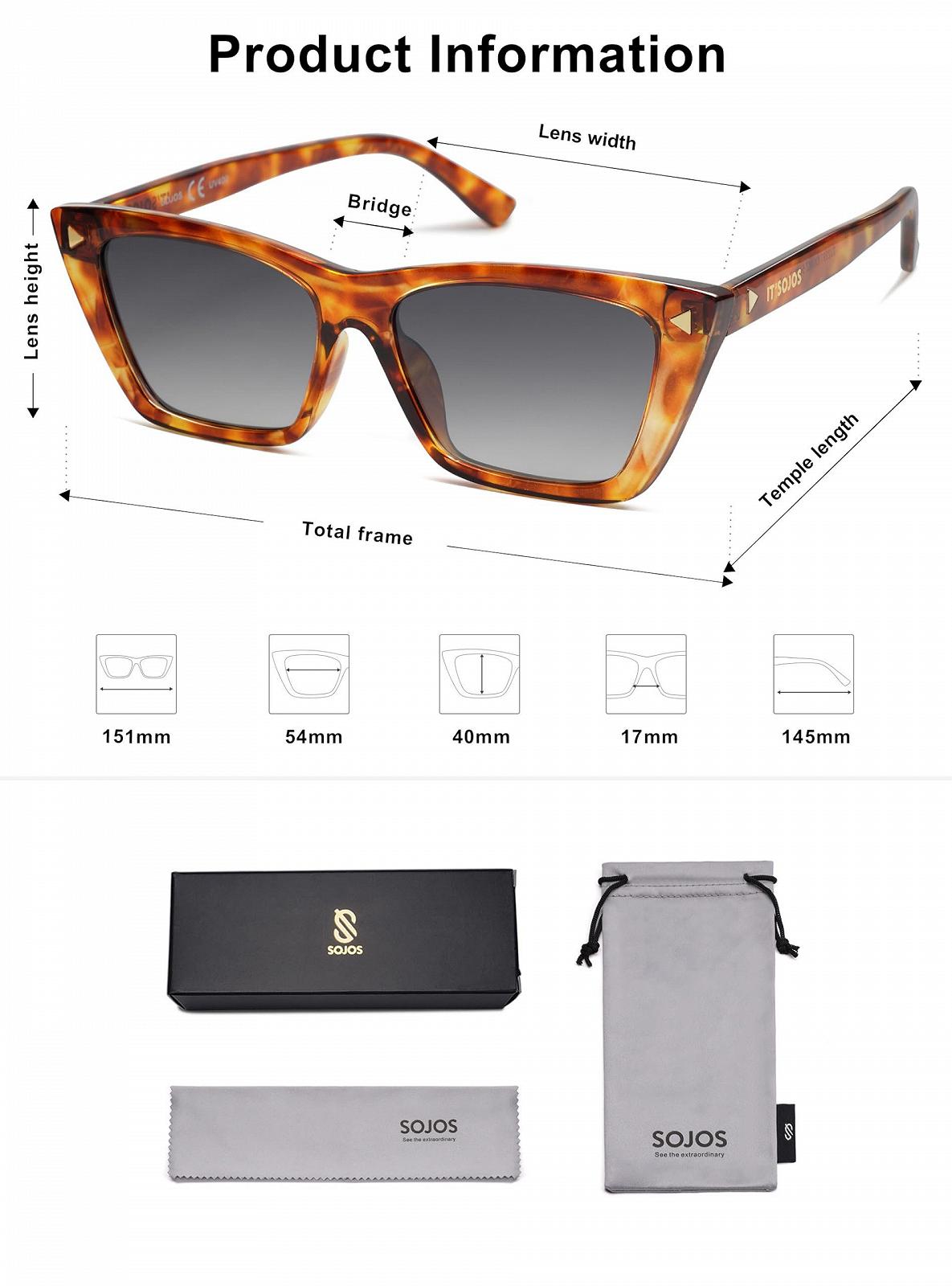 Сонцезахисні окуляри Cateye SOJOS SJ2297 Жіночі Поляризовані Ретро Вінтажні, фото №5