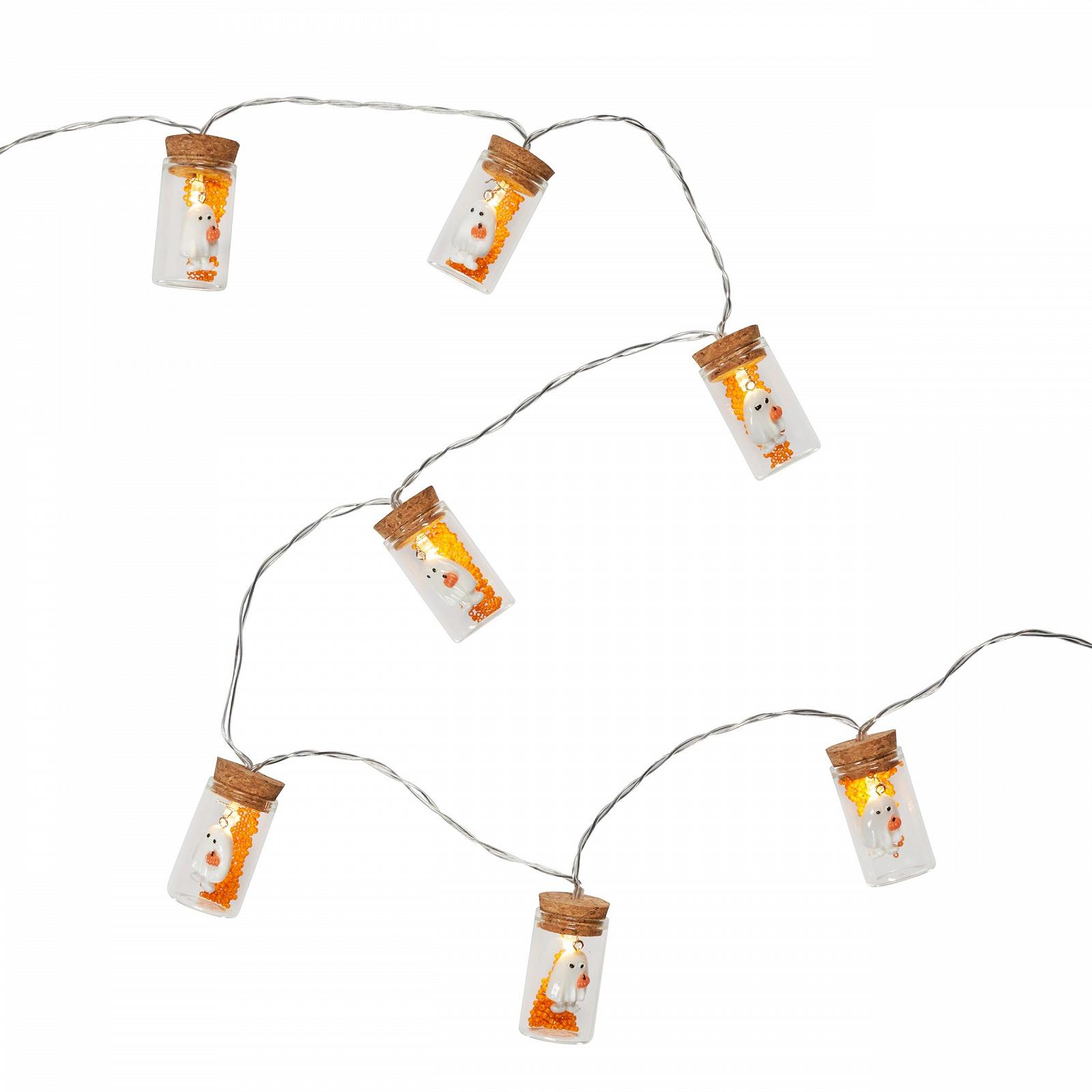 Гирлянда Lights4fun Хэллоуин 10 LED Привидение в бутылке для помещения на батарейках с таймером, фото №3