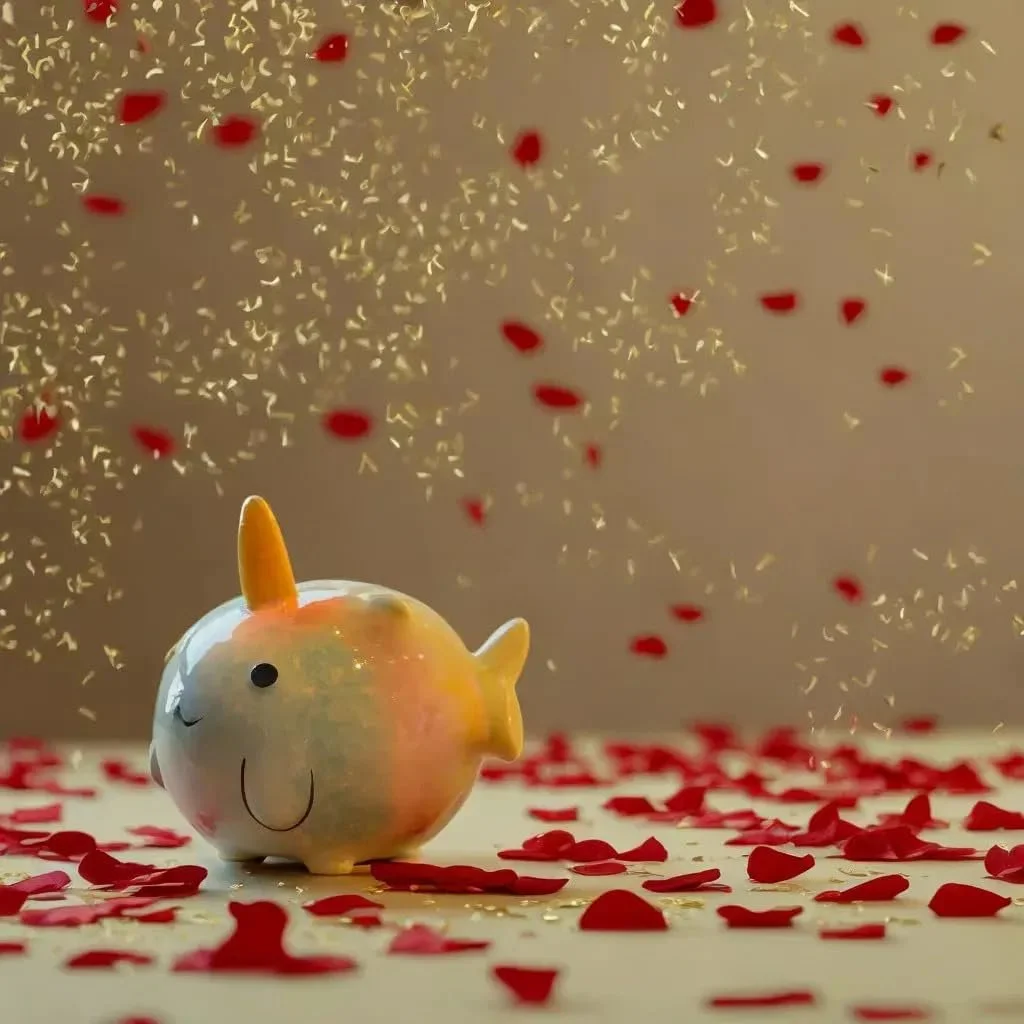 Копилка KCG Narwhal 12 x 9 x 9 см Керамическая Расписанная вручную Разноцветная, фото №2