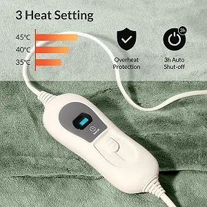 Електрична ковдра Todeco Flannel 180 x 130 см Зелений synthetic.ua - Фото 1