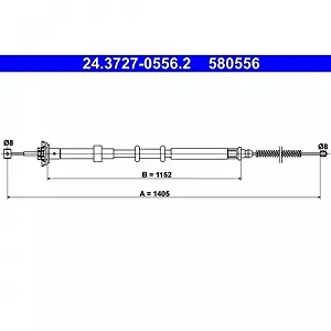 Трос стоянкового гальма ATE 24.3727-0556.2 для FIAT задній лівий - Фото 1