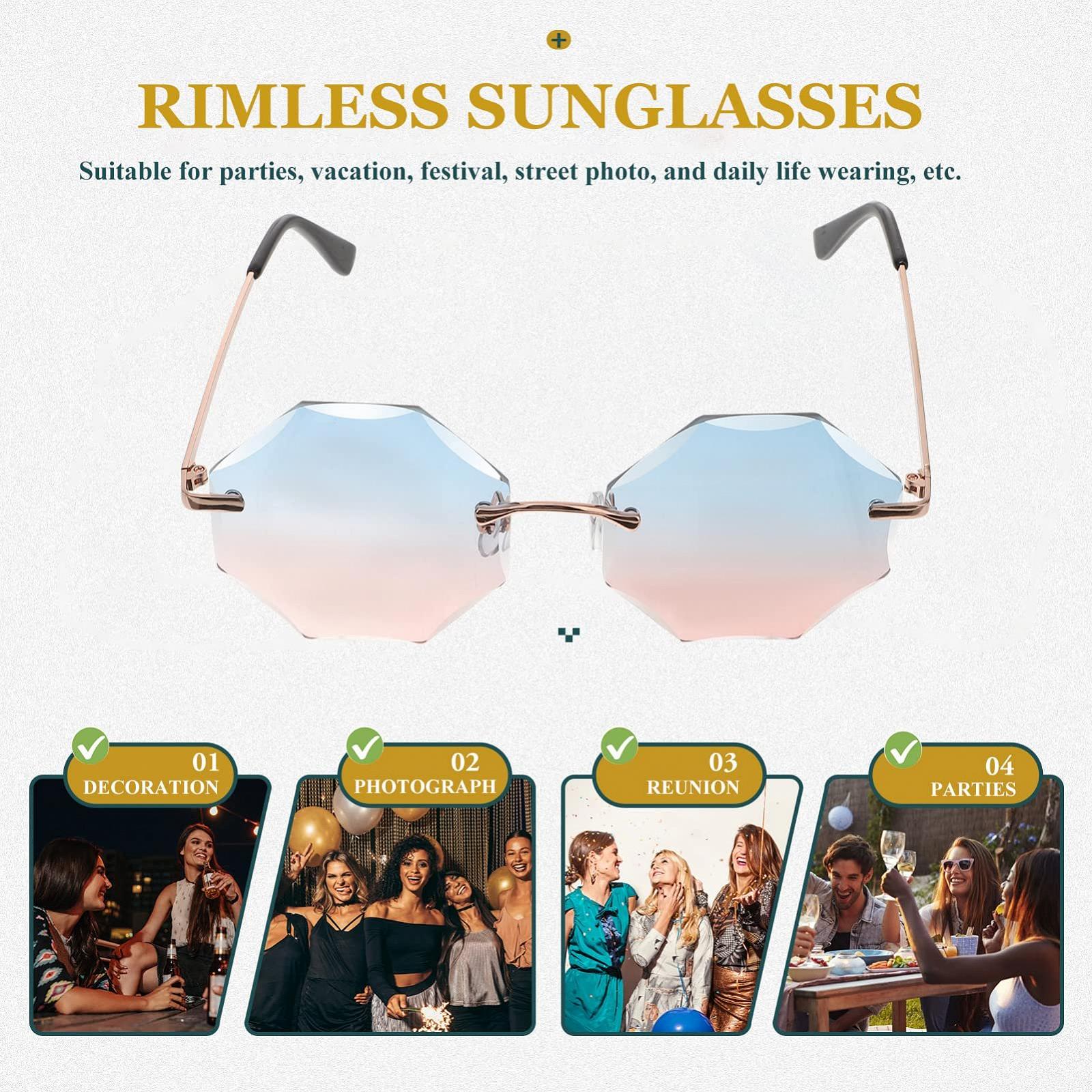 Сонцезахисні окуляри Без оправи PACKOVE Набір 4 шт. Різнокольорові, фото №4 Сонцезахисні окуляри Без оправи PACKOVE Набір 4 шт. Різнокольорові, фото №4