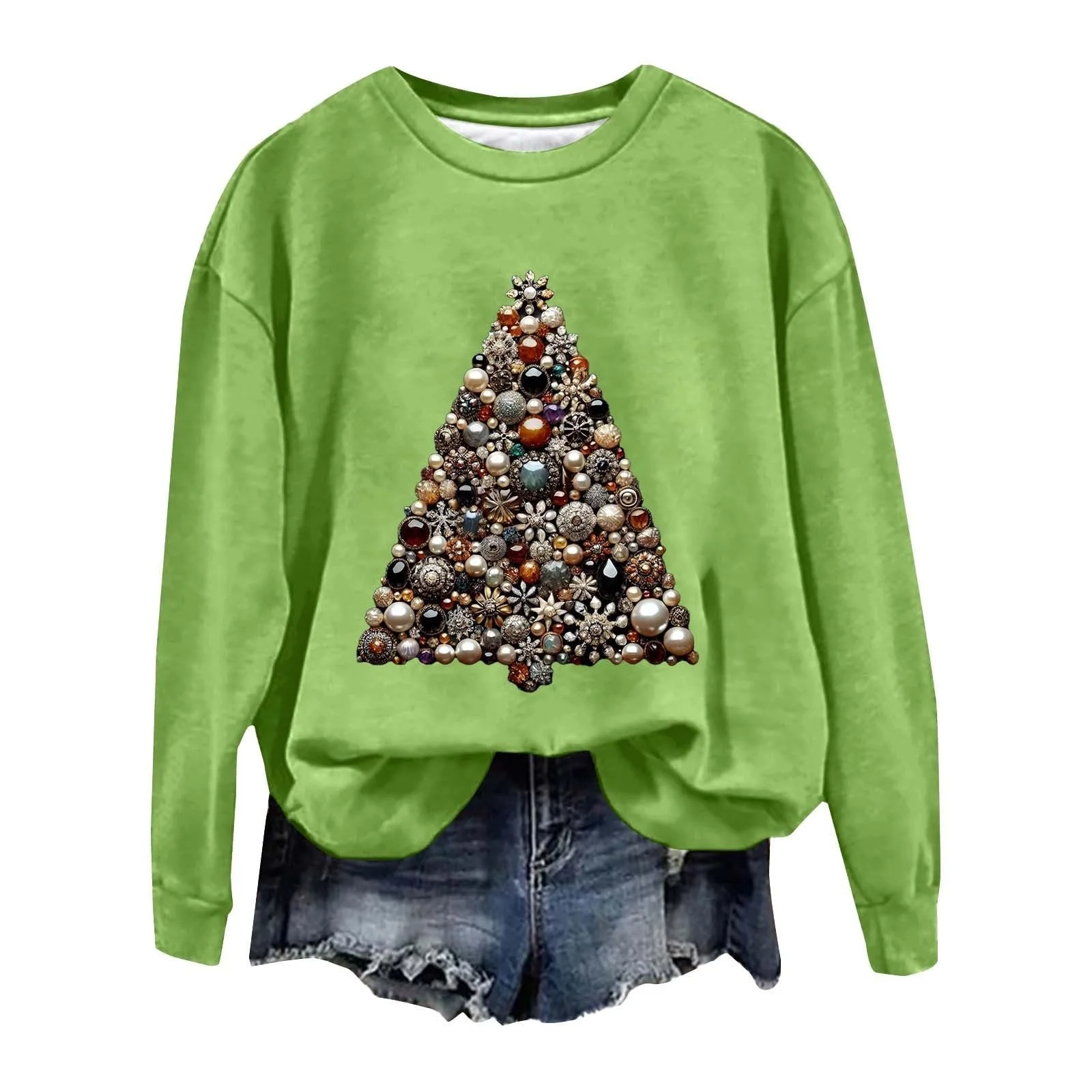 Рождественский свитшот HUIFUAO Женский Милый Уродливый Рождественский свитер для женщин Графический свитер с рождественской елкой Топы Рождественские свитшоты для женщин, фото №1 Рождественский свитшот HUIFUAO Женский Милый Уродливый Рождественский свитер для женщин Графический свитер с рождественской елкой Топы Рождественские свитшоты для женщин, фото №1