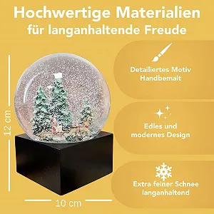 Куля Снігова Minium Collection 20121 Різдвяний Настрій Катання на Санках Ялинка На основі Чорний Pure Line Діаметр 100 мм synthetic.ua - Фото 1