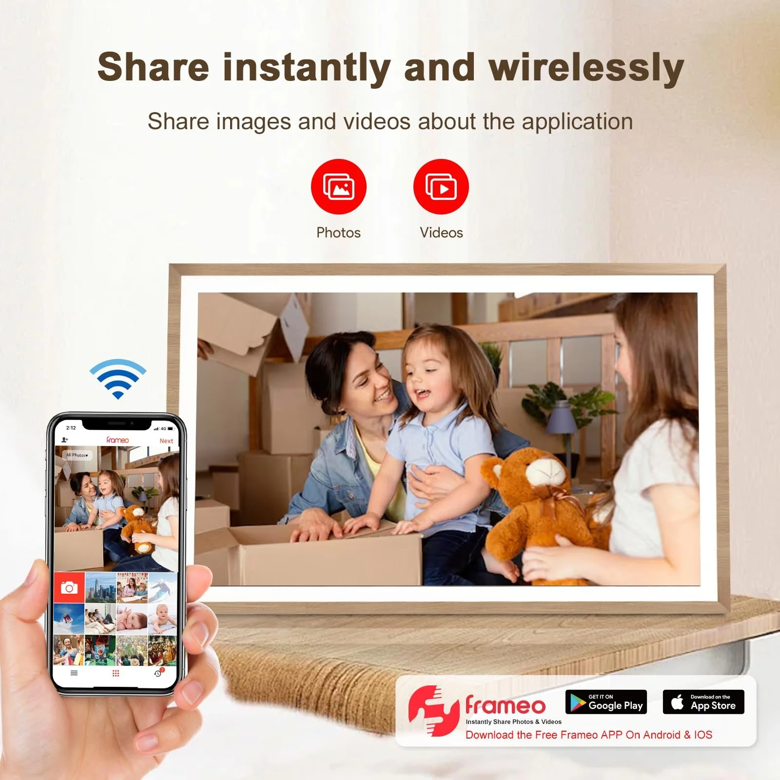 Цифровая фоторамка Frameo 15.6 дюйма WiFi 1920 x 1080 FHD IPS Touchscreen 32 GB, фото №4 Цифровая фоторамка Frameo 15.6 дюйма WiFi 1920 x 1080 FHD IPS Touchscreen 32 GB, фото №4