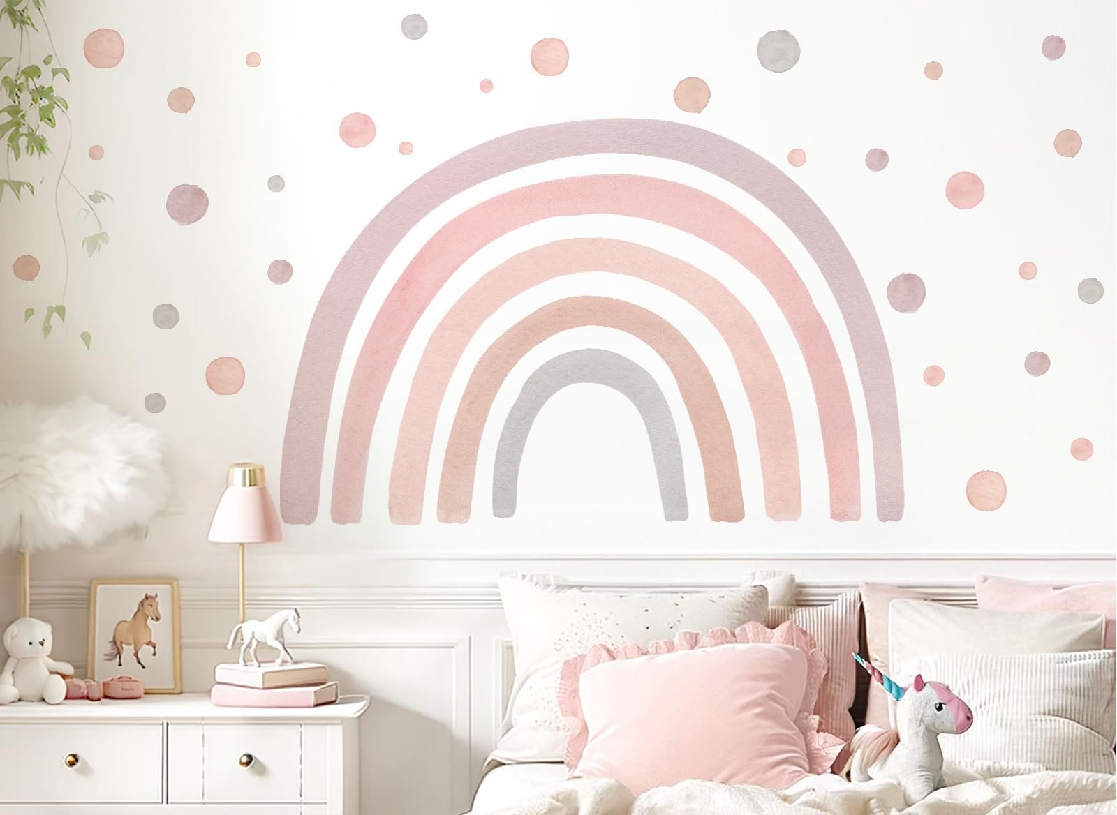 Наклейка на стену Little Deco DL5096-05-XL Радуга Точки Акварель Бохо, фото №2