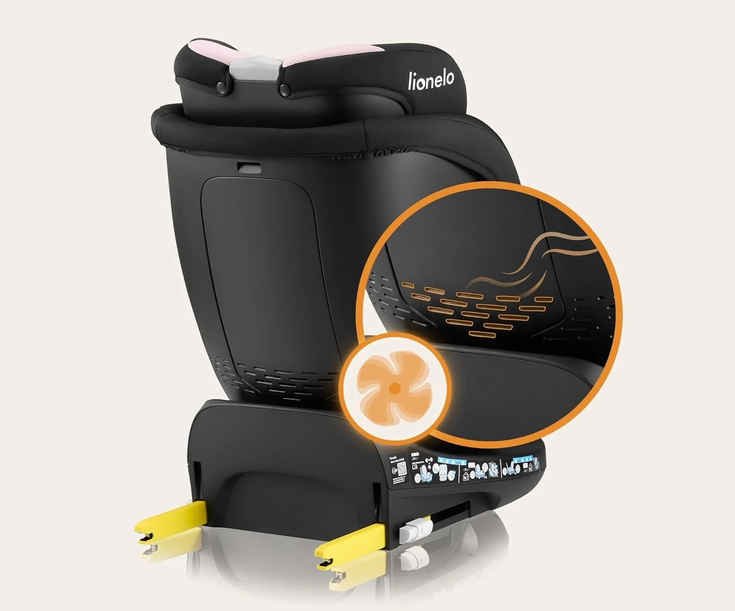Дитяче автокрісло LIONELO Navy i-Size / З ISOFIX та поворотом на 360° / 0-36 кг / 40-150 см / 0-12 років / Регульований підголівник та нахил спинки / Чорне, фото №4 Дитяче автокрісло LIONELO Navy i-Size / З ISOFIX та поворотом на 360° / 0-36 кг / 40-150 см / 0-12 років / Регульований підголівник та нахил спинки / Чорне, фото №4