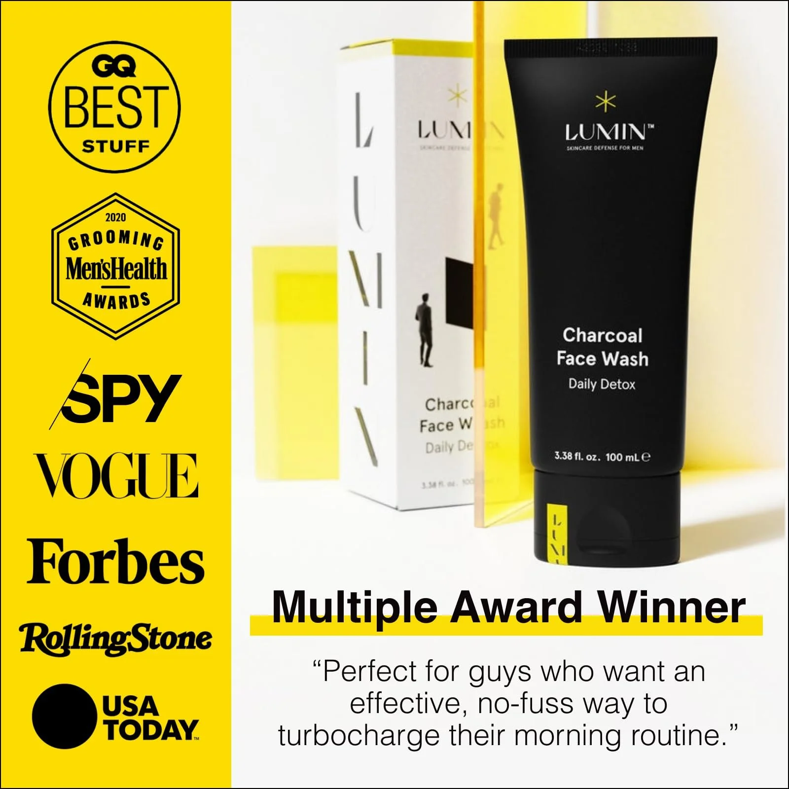 Очищуючий Засіб для Обличчя Lumin Charcoal для Чоловіків Щоденний з Розмарином, Проблемна Шкіра, фото №7