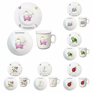 Детский Набор Посуды Персонализированный 3 предмета Фарфоровая - Фото 1