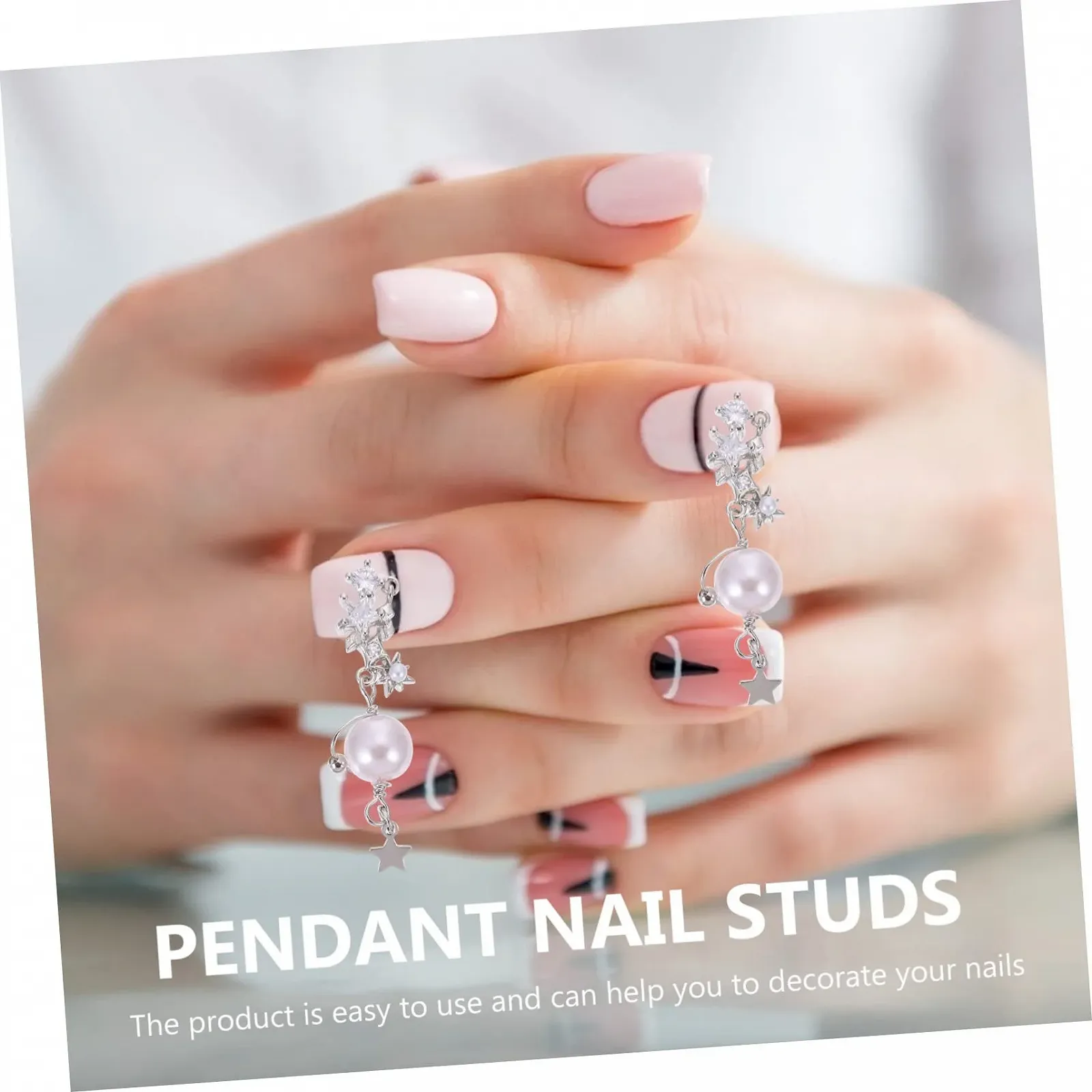 Жемчужная цепочка для ногтей, 2 шт, фото №7