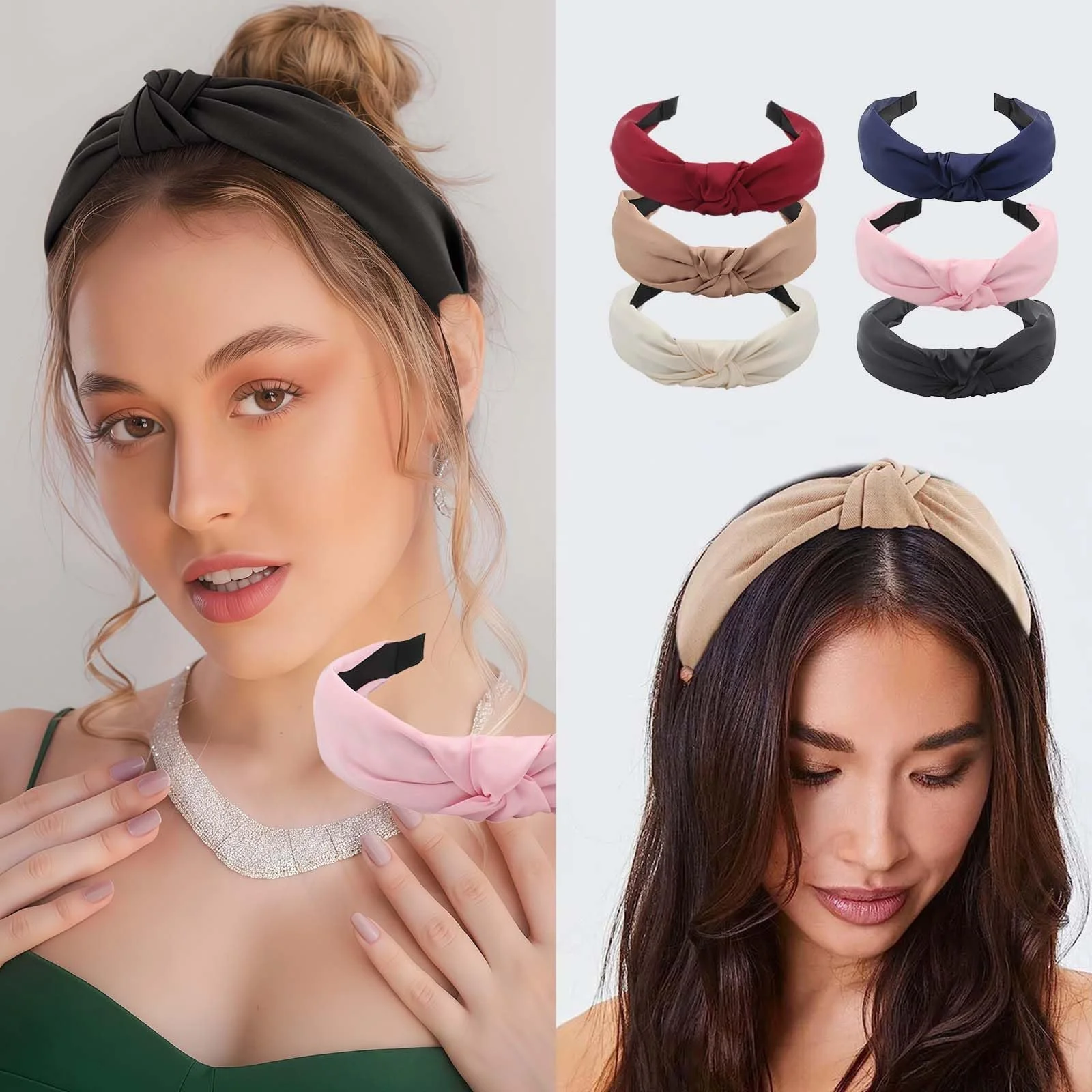 Набір широких обручів на голову для жінок, фото №7 Набір широких обручів на голову для жінок, фото №7