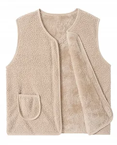 Дитячий жилет Teddy Fleece, однотонний V-подібний виріз - Фото 1