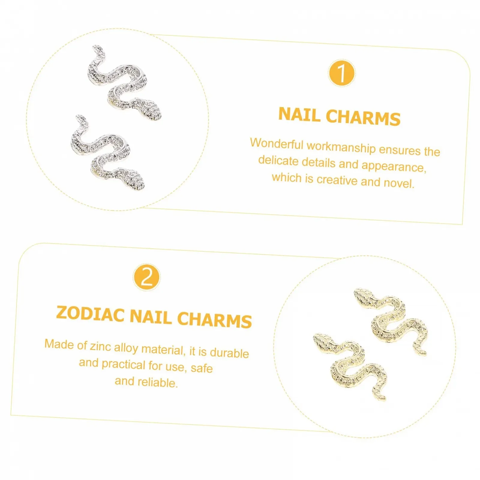 Украшения для ногтей Змея Healvian 120 шт. Золотой, фото №3