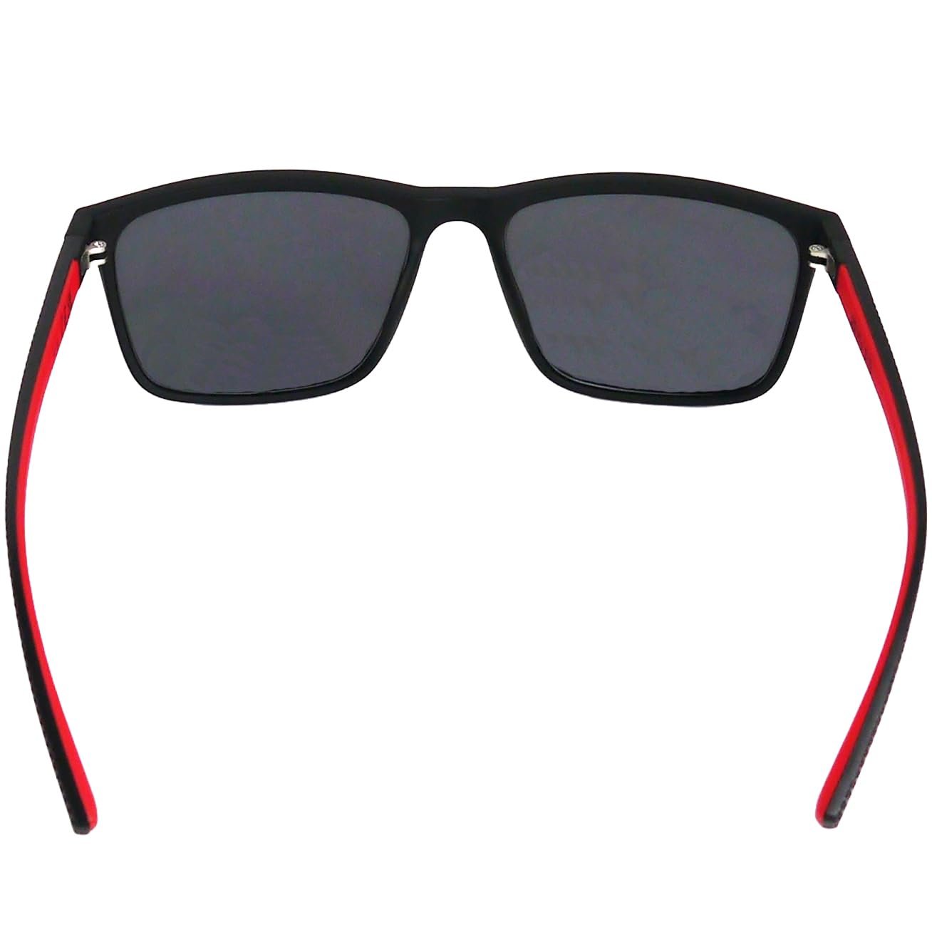 Сонцезахисні окуляри Rectangular Mini Brille Flex Чорний/Червоний, фото №7