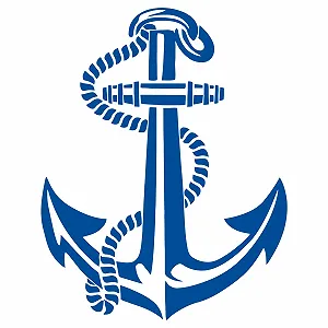 Наклейка на стену Якорь 20 x 23 см Синяя synthetic.ua - Фото 1