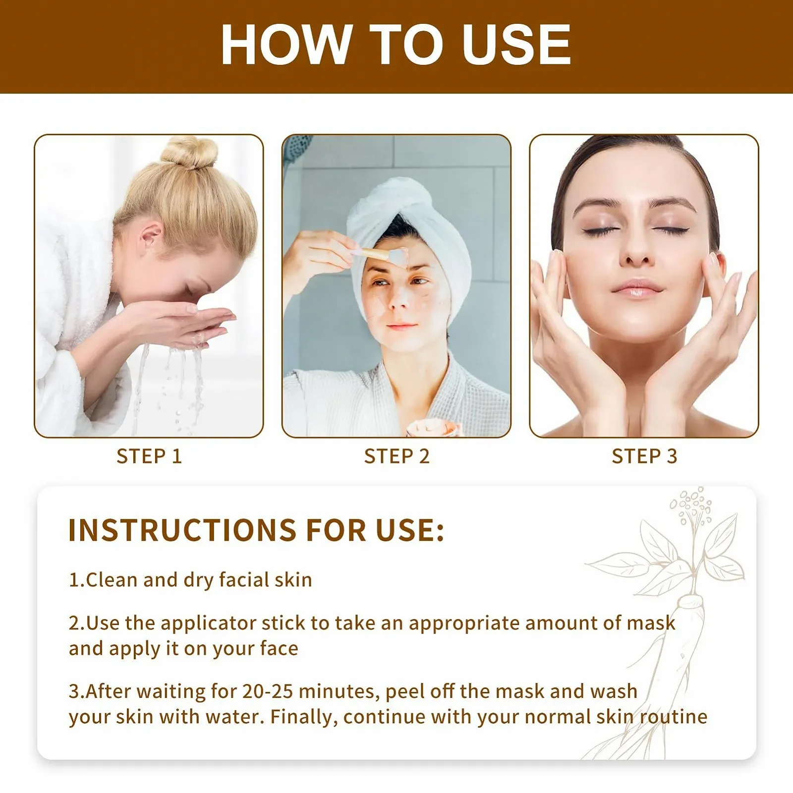 Маска для обличчя Ginseng Peel Off, 2024, корейська косметика, 1 шт, фото №5