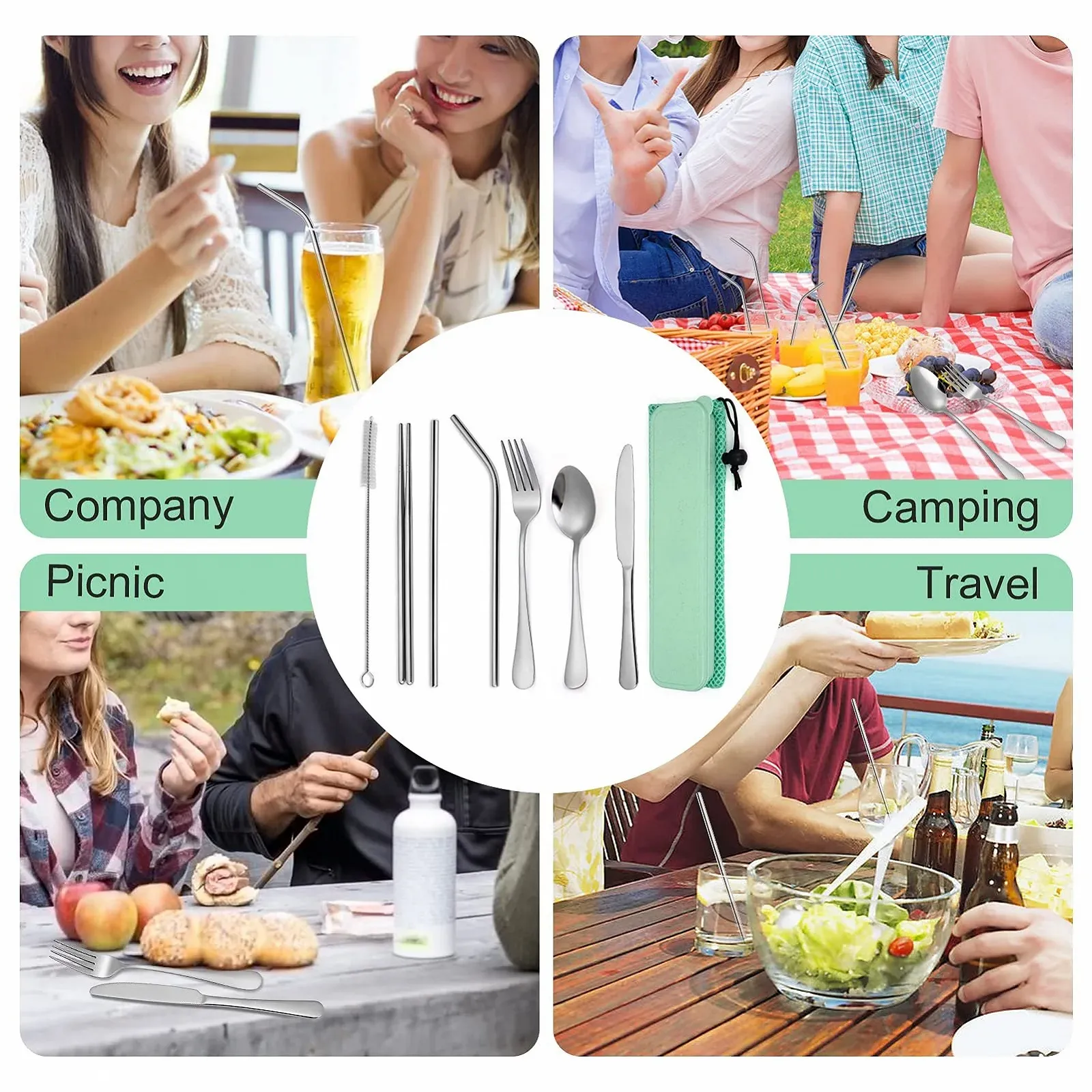 Набор столовых приборов для кемпинга Cibeat, 9 предметов, фото №7 Набор столовых приборов для кемпинга Cibeat, 9 предметов, фото №7