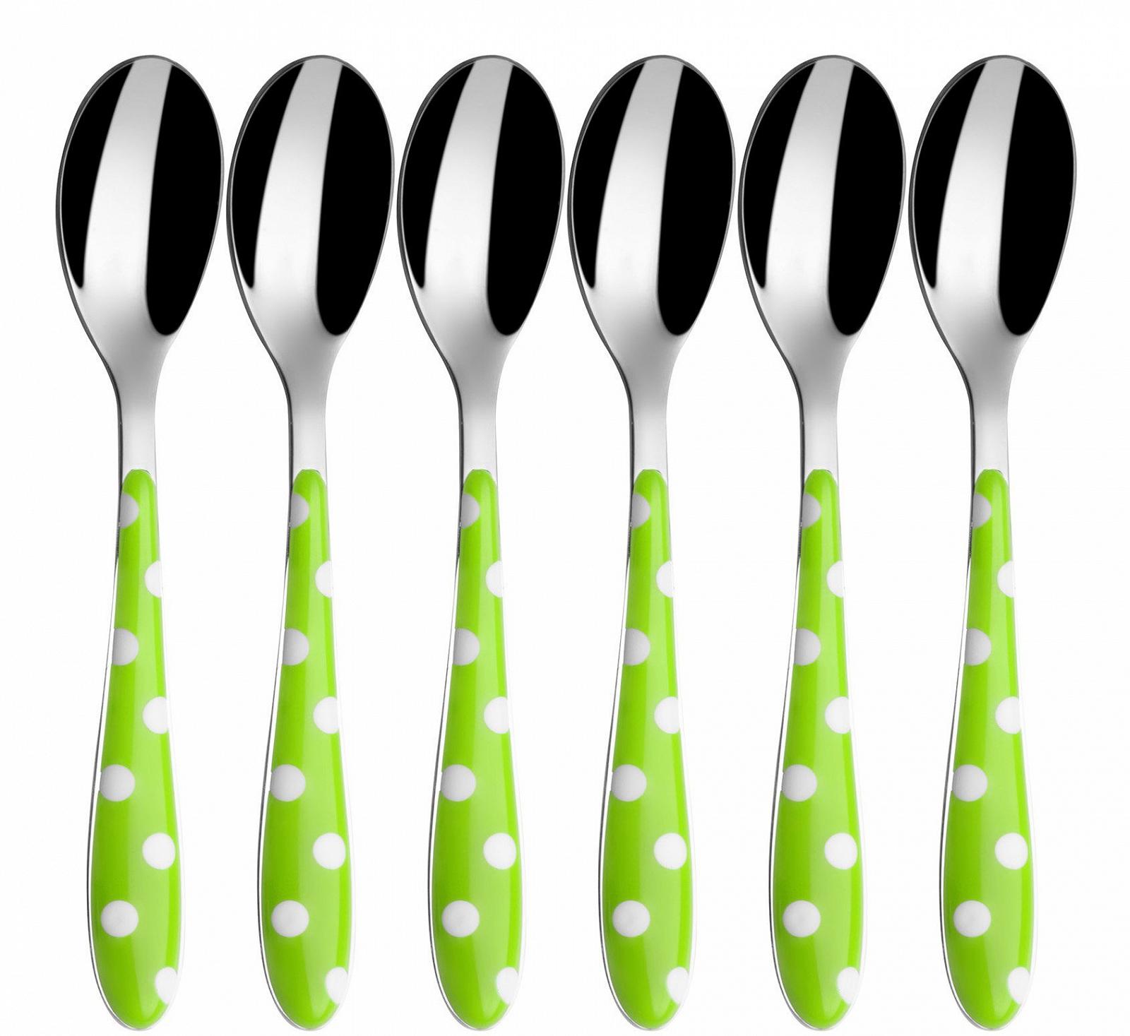 Ложки для мокко Bugatti Pois (Dots) PSMU-014F08/6, набор 6 шт, зеленый, фото №1 Ложки для мокко Bugatti Pois (Dots) PSMU-014F08/6, набор 6 шт, зеленый, фото №1