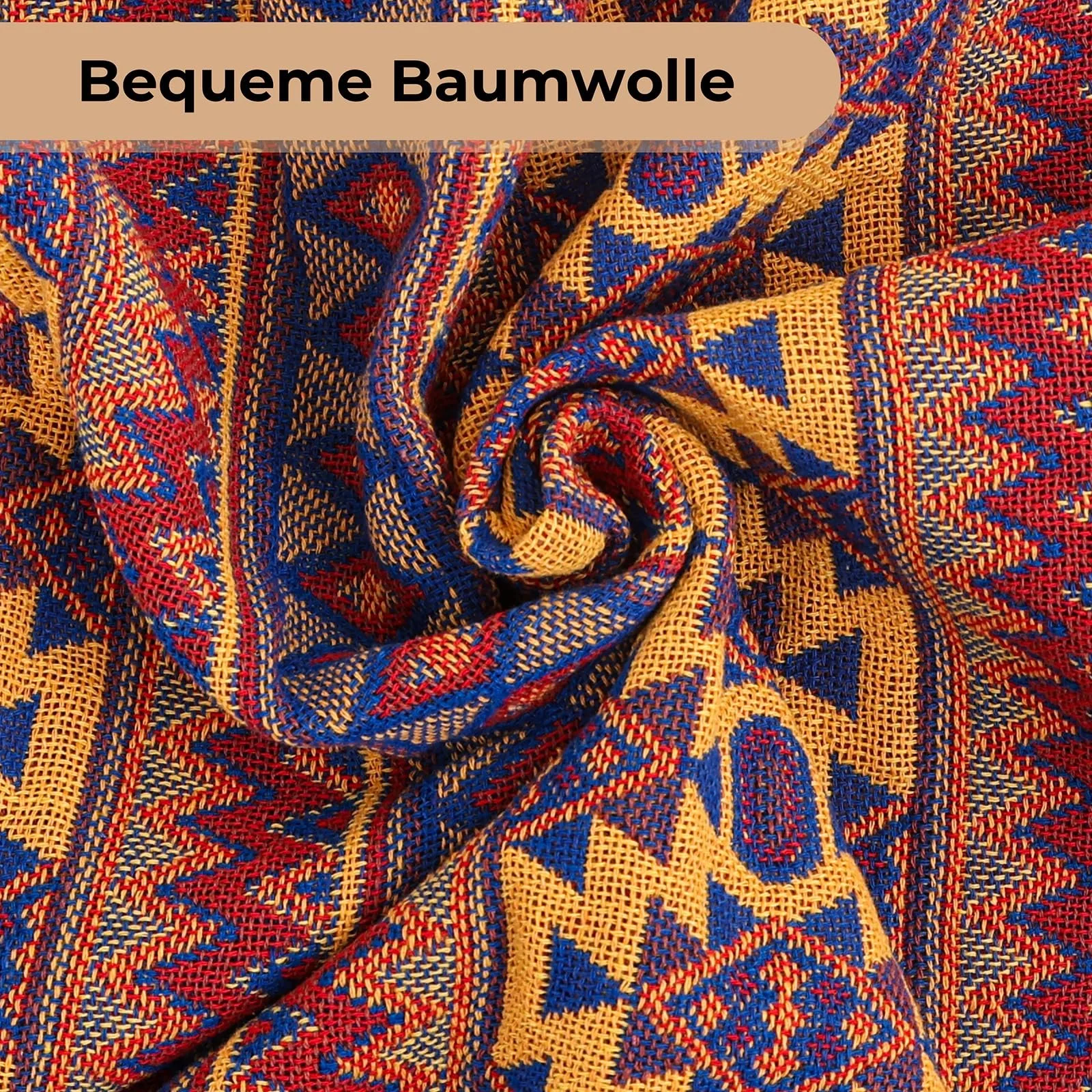 Покривало на диван Boho HOORDRY з китицями, етнічний стиль, двостороннє, бавовняне, 180 x 230 см, фото №1