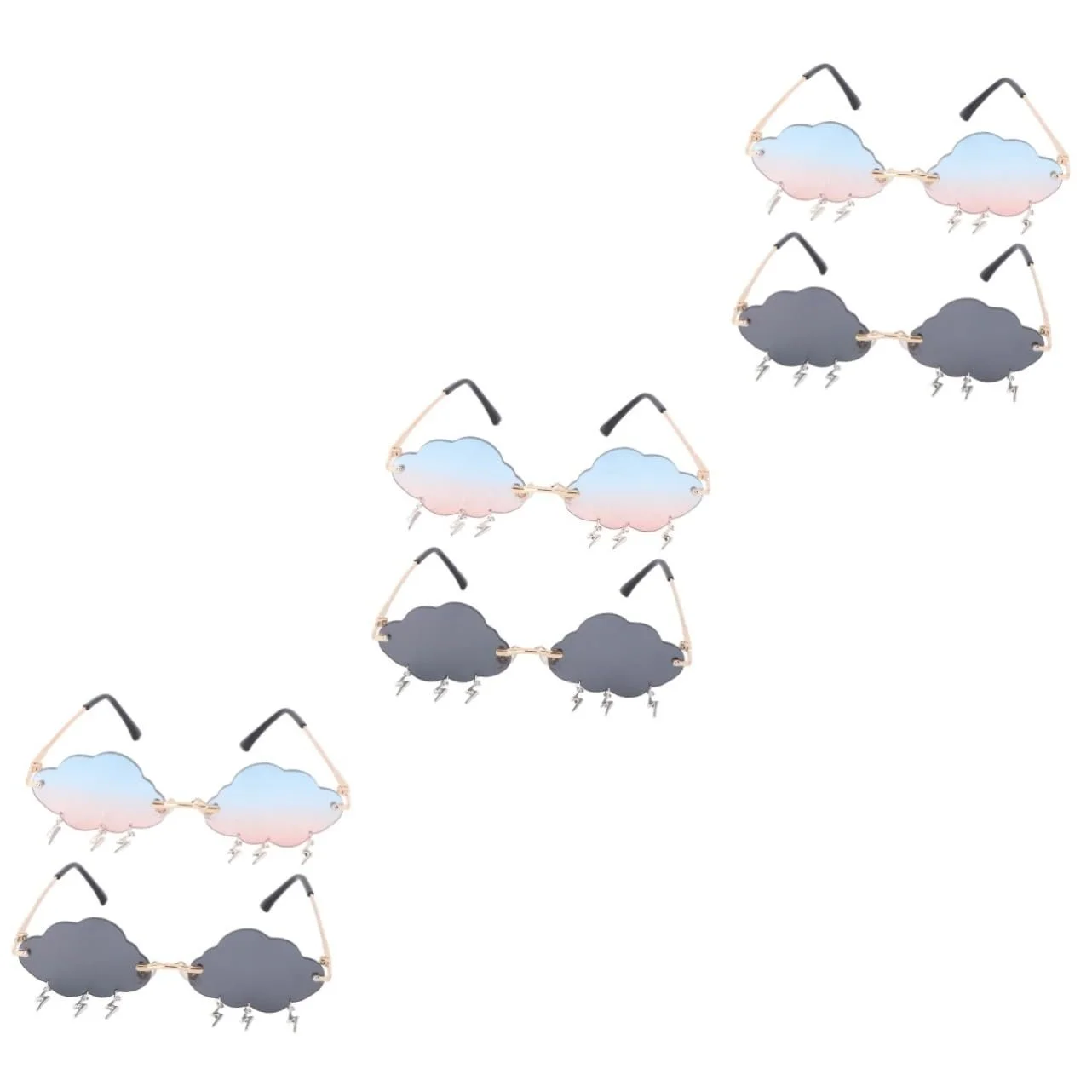 Набор женских солнцезащитных очков PACKOVE, 3 шт, без оправы, фото №1