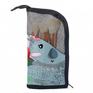 Набор кистей для макияжа 12 шт. с чехлом-органайзером Koala-Paar liebt Herz - Фото 1